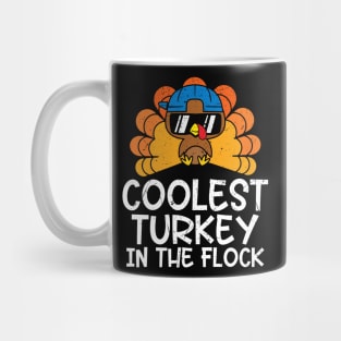 Coolest Turkey In The Flock Boys Thanksgiving Kids Mug